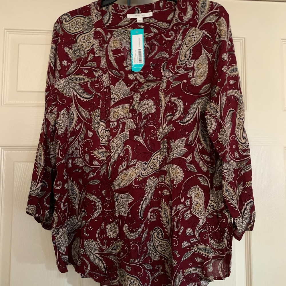 Kearney Henley Top burgundy